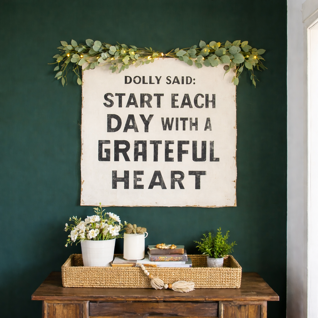 Dolly Said Hand-Painted Wall Tarp