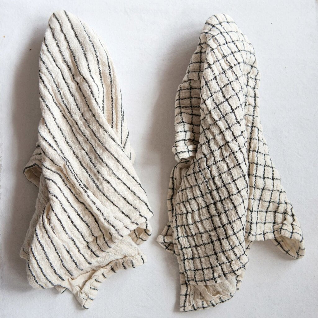 Striped Natural Cotton Tea Towel