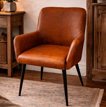 Leather + Metal Dining Chair