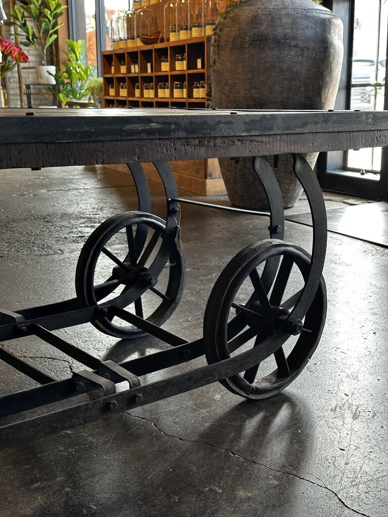 Reclaimed Wood Cart Table