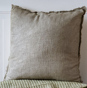 Beige Linen Mix Pillow - 20"