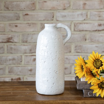 Dotted White Ceramic Jug