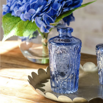 Vintage Royal Blue Glass Bud Vase - 5"