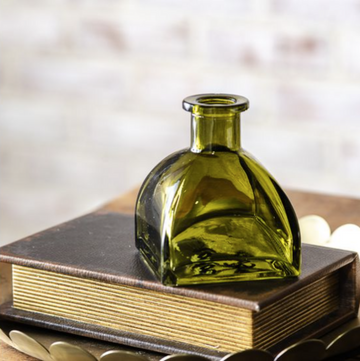 Olive Green Glass Ink Bottle