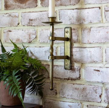 Antique Brass Wall Candle Holder