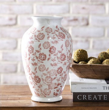 Rouge Floral Vase - 10"