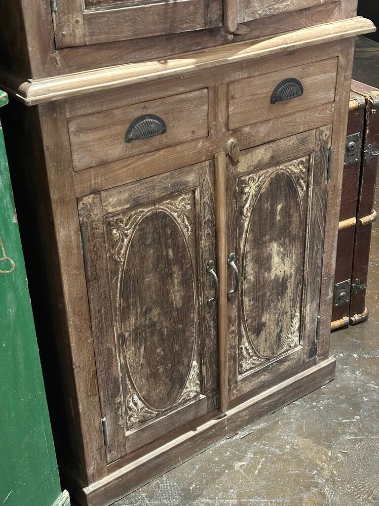 2 Drawer /4 Door Hutch Cabinet