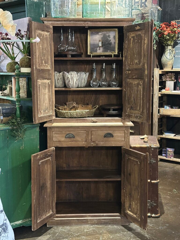 2 Drawer /4 Door Hutch Cabinet