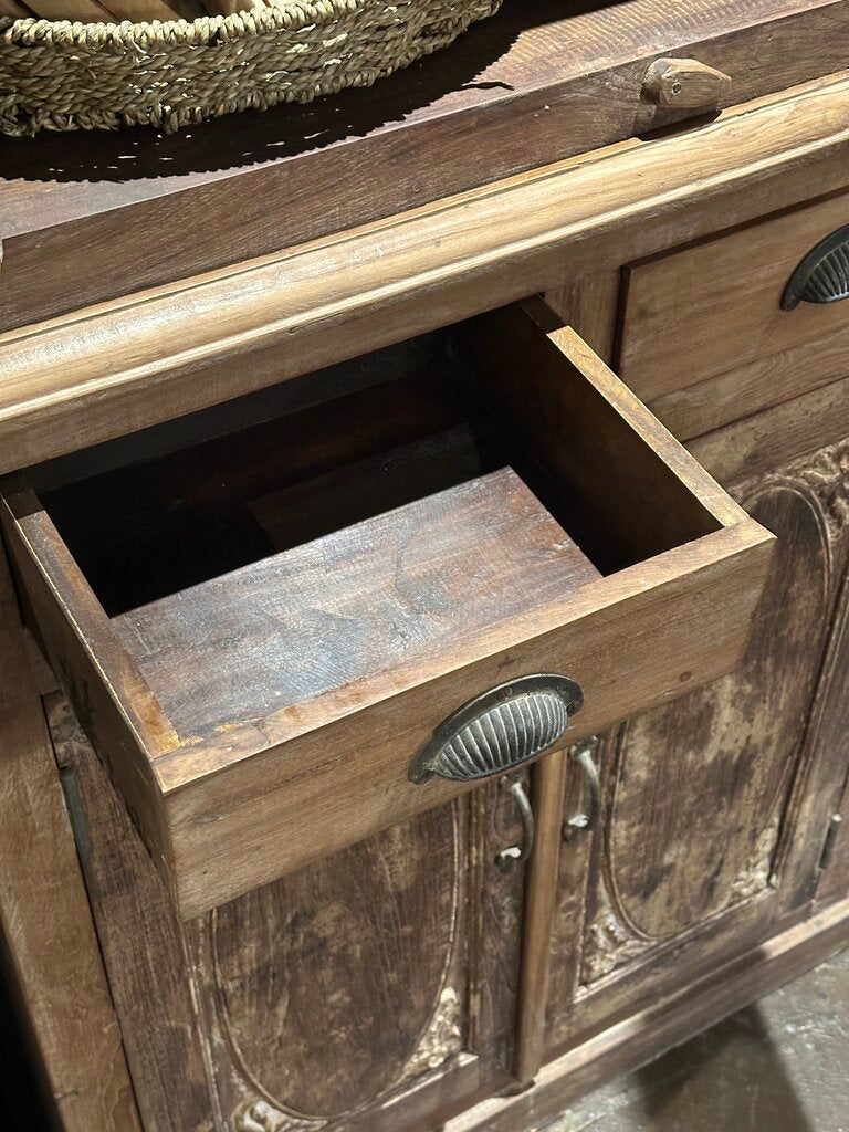2 Drawer /4 Door Hutch Cabinet