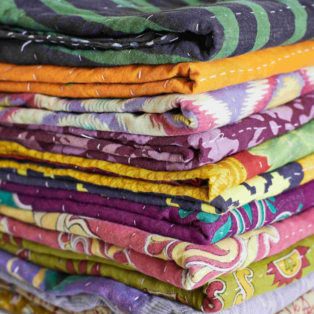 Beautiful Recycled Kantha Throw