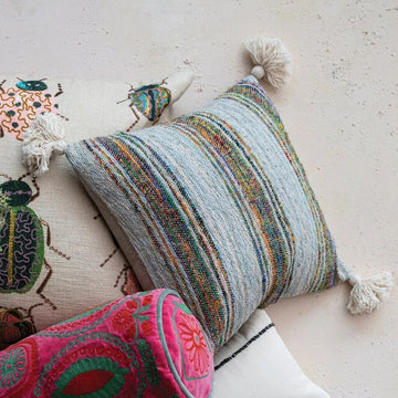 Hand Woven Striped Pillow