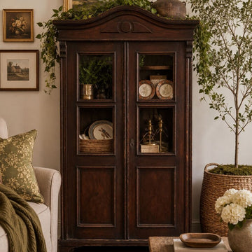 European Brown Glass Cabinet