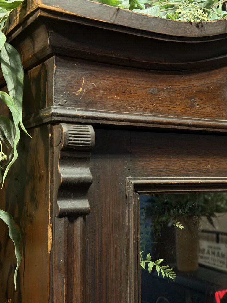 European Brown Glass Cabinet