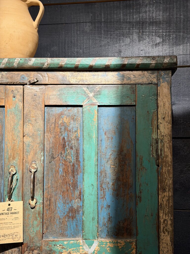 Green 2 Door/ Bottom Drawer Cabinet