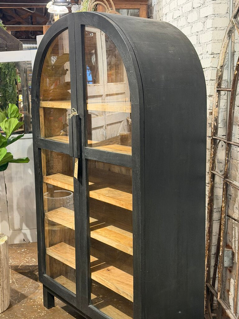 Black Arched Wooden Cabinet