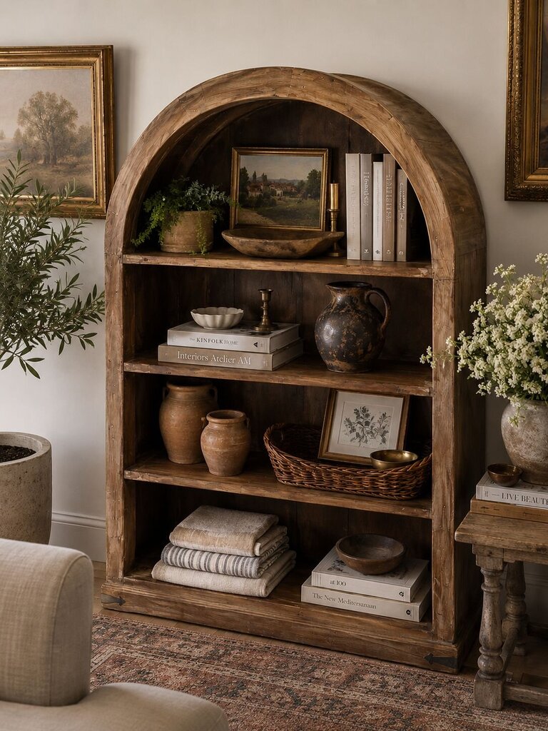 Wooden Arch Bookshelf