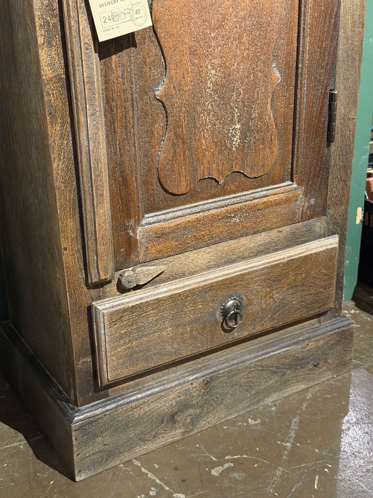Carved Wood Single Door Cabinet