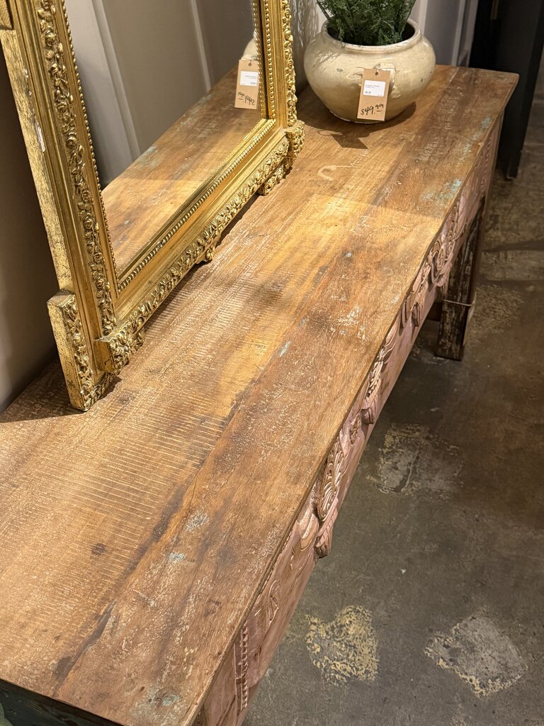 Carved Wood Console Table