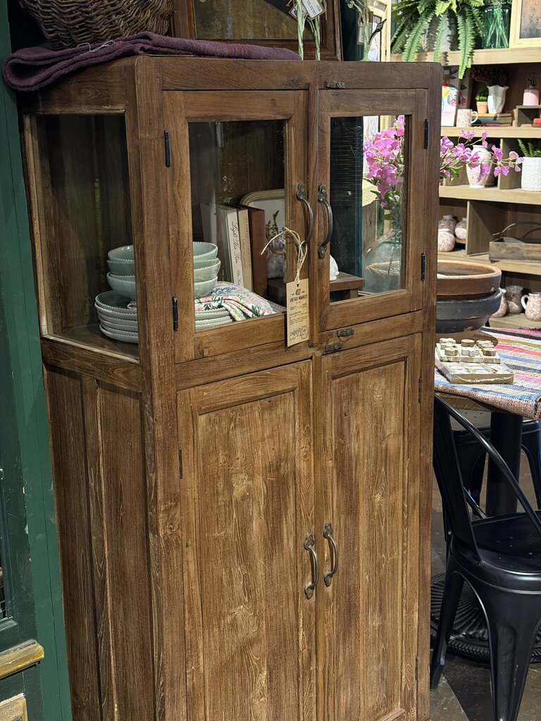 Wood 2 Glass Door Cabinet
