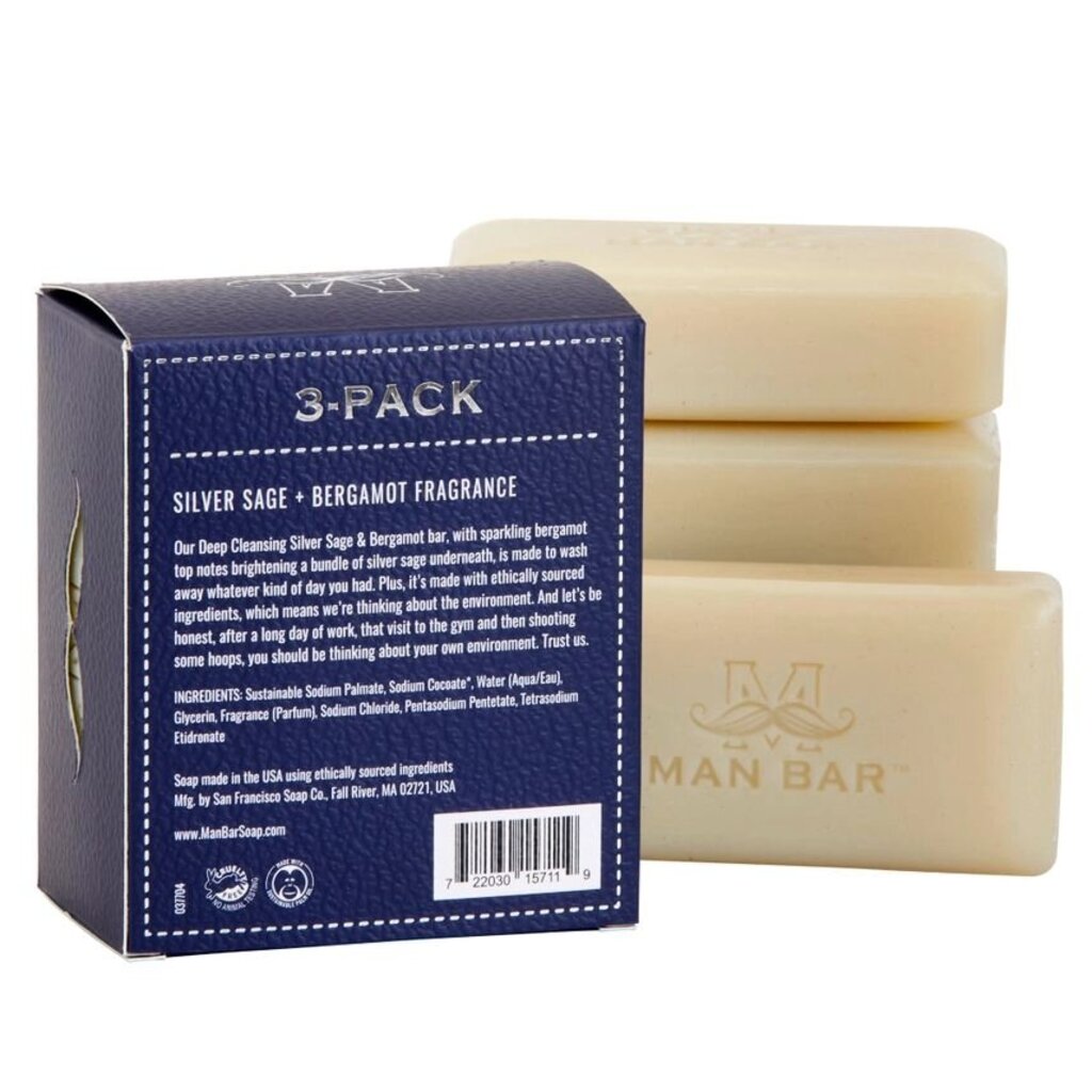 Silver Sage & Bergamot Man Bar Mini Set Of 3