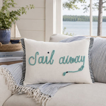 Nautical "Sail Away" Lumbar Pillow