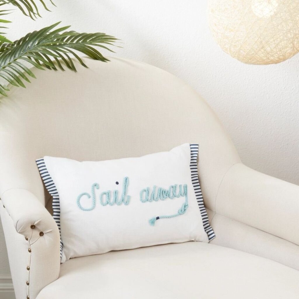 Nautical "Sail Away" Lumbar Pillow