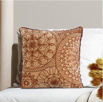 Rust Velvet Pillow + Embroidery