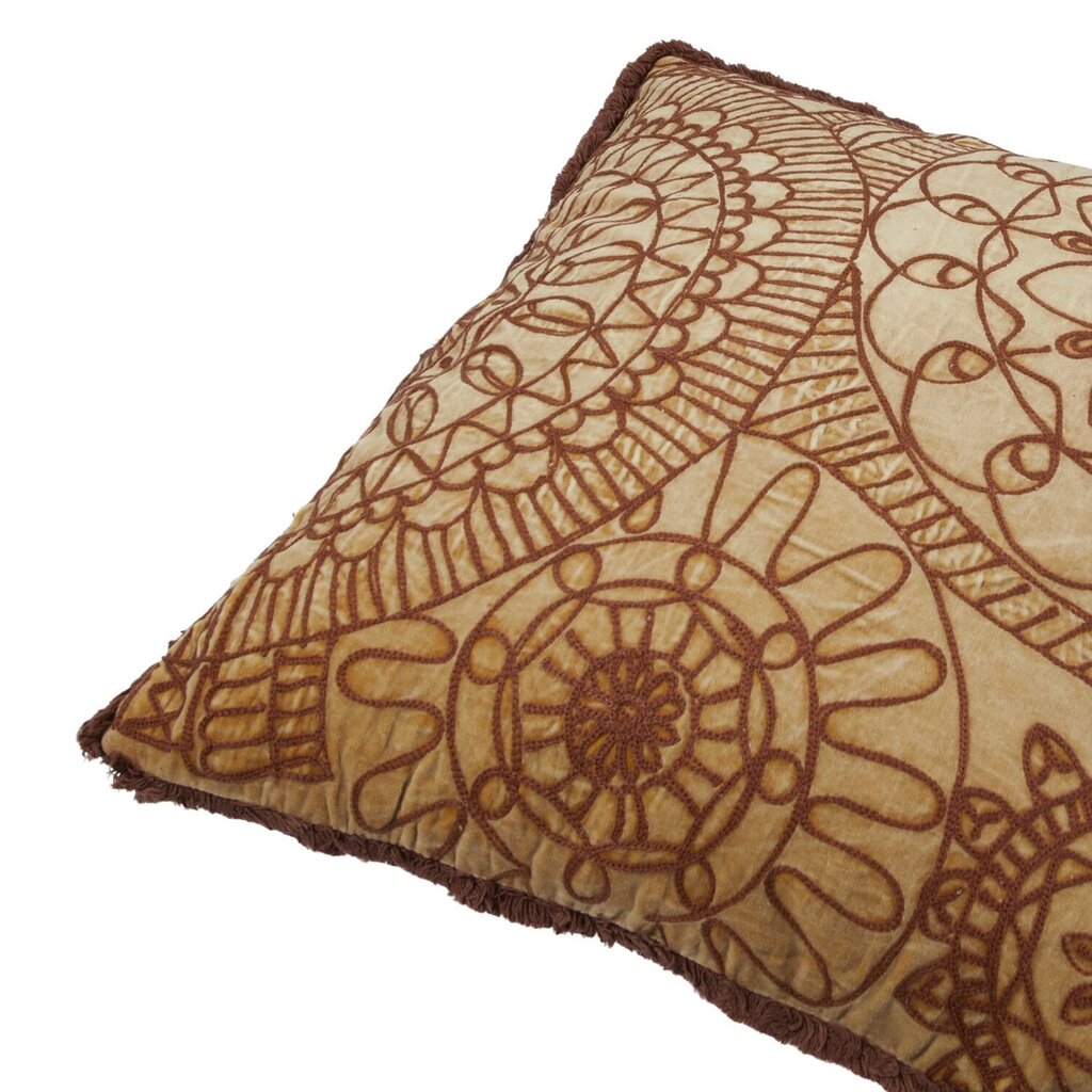 Rust Velvet Pillow + Embroidery