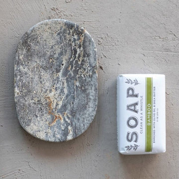 Oval Travertine Soap Dish