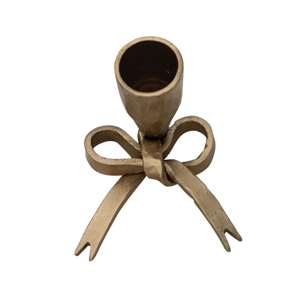 Gold Iron Bow Shaped Taper Holder