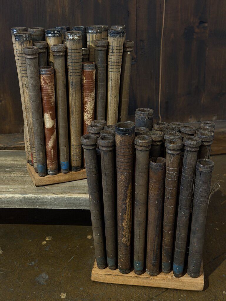 Reclaimed Wooden Thread Spool Art