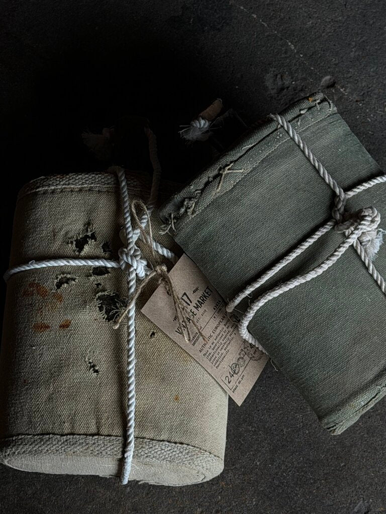 Vintage Water Bottle + Canvas Cover