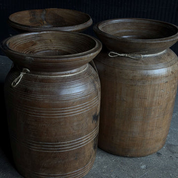 Authentic Dark Wooden Pot