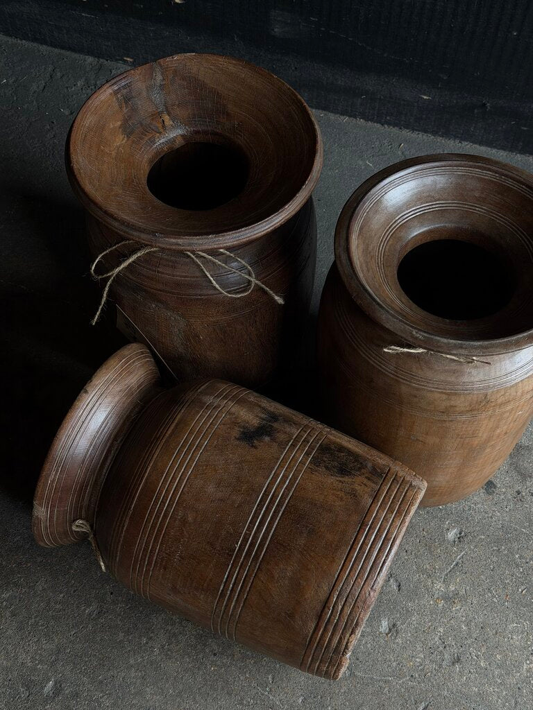 Authentic Dark Wooden Pot