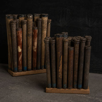 Reclaimed Wooden Thread Spool Art