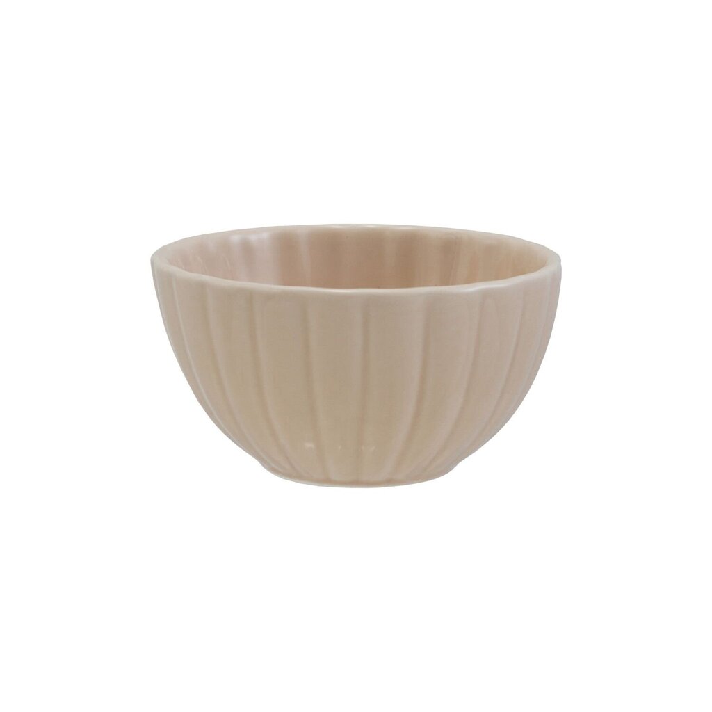 Cream Stoneware Ribbed Bowl