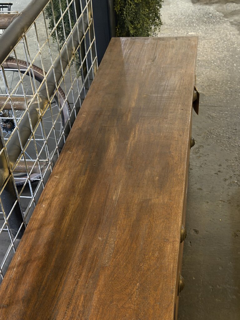 4 Drawer Dark Wood Sideboard