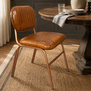 Iron + Leather Dining Chair