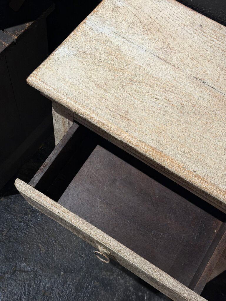 Wood Carved Single Drawer Bedside Table