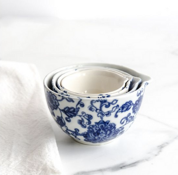 Ceramic Blue Floral Measuring Cups