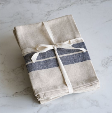Beige & Blue Stripe Towel