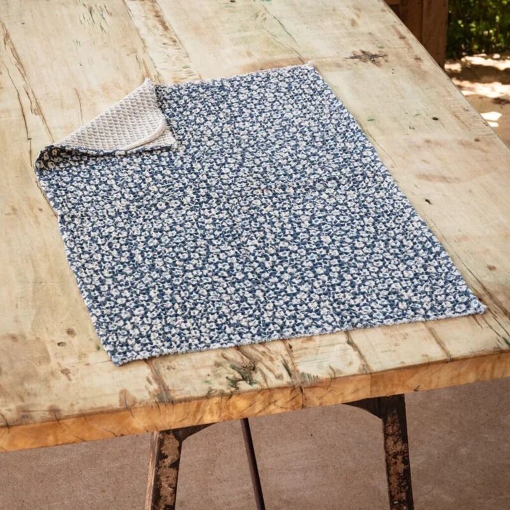 Blue Cornflower Floral Dishtowel