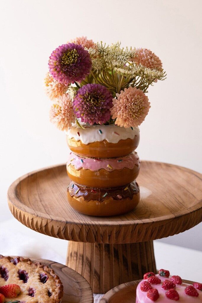 Etched Wood Serving Stand