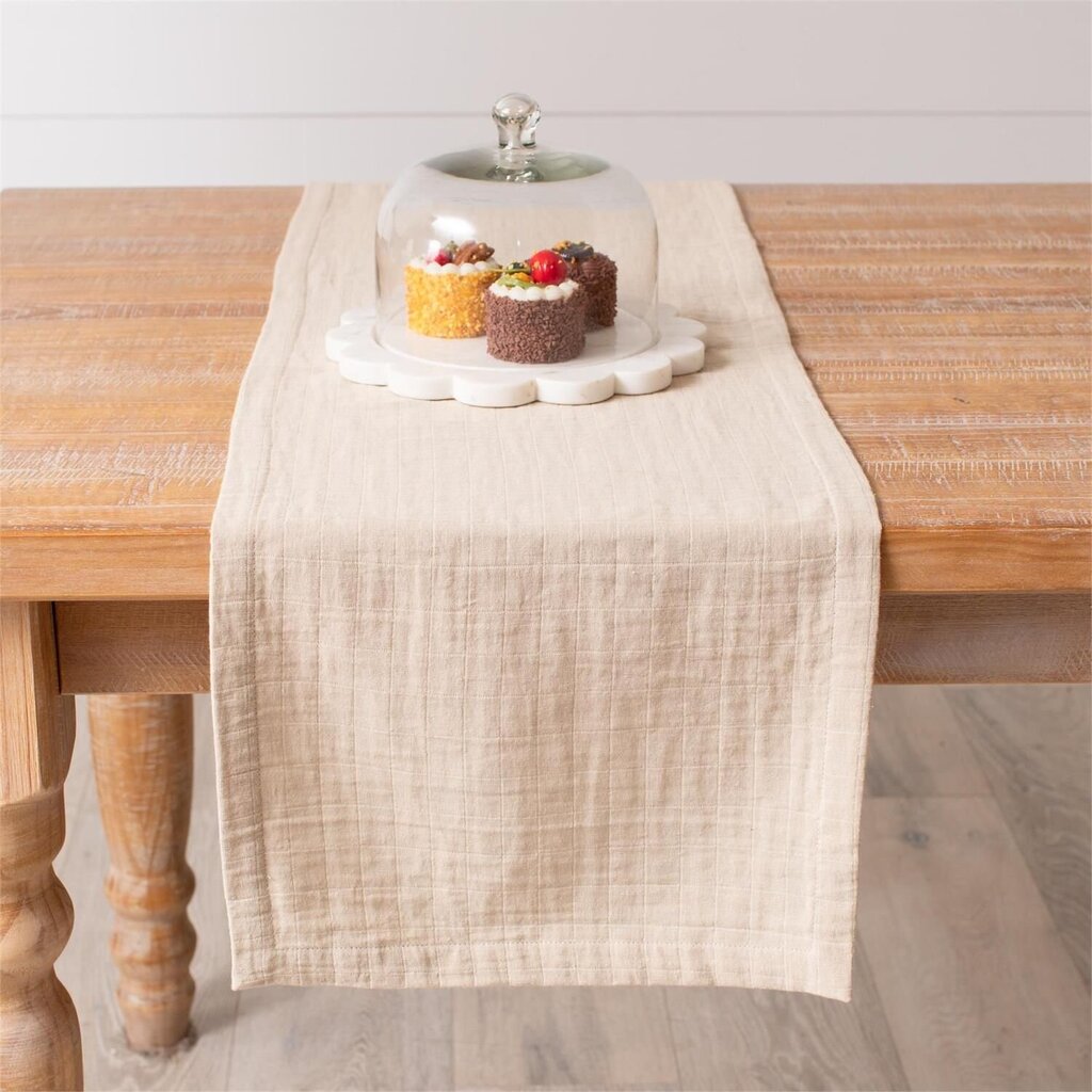 Tan Doubled Weave Table Runner