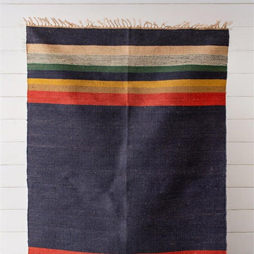 Multi-Colored Striped Jute Rug - 4x6