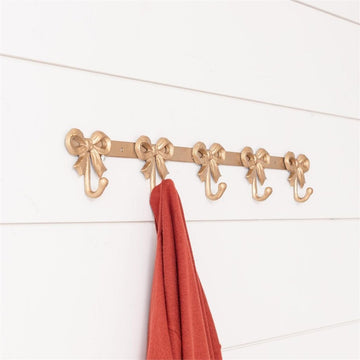Gold Bow 5 Hook Rack