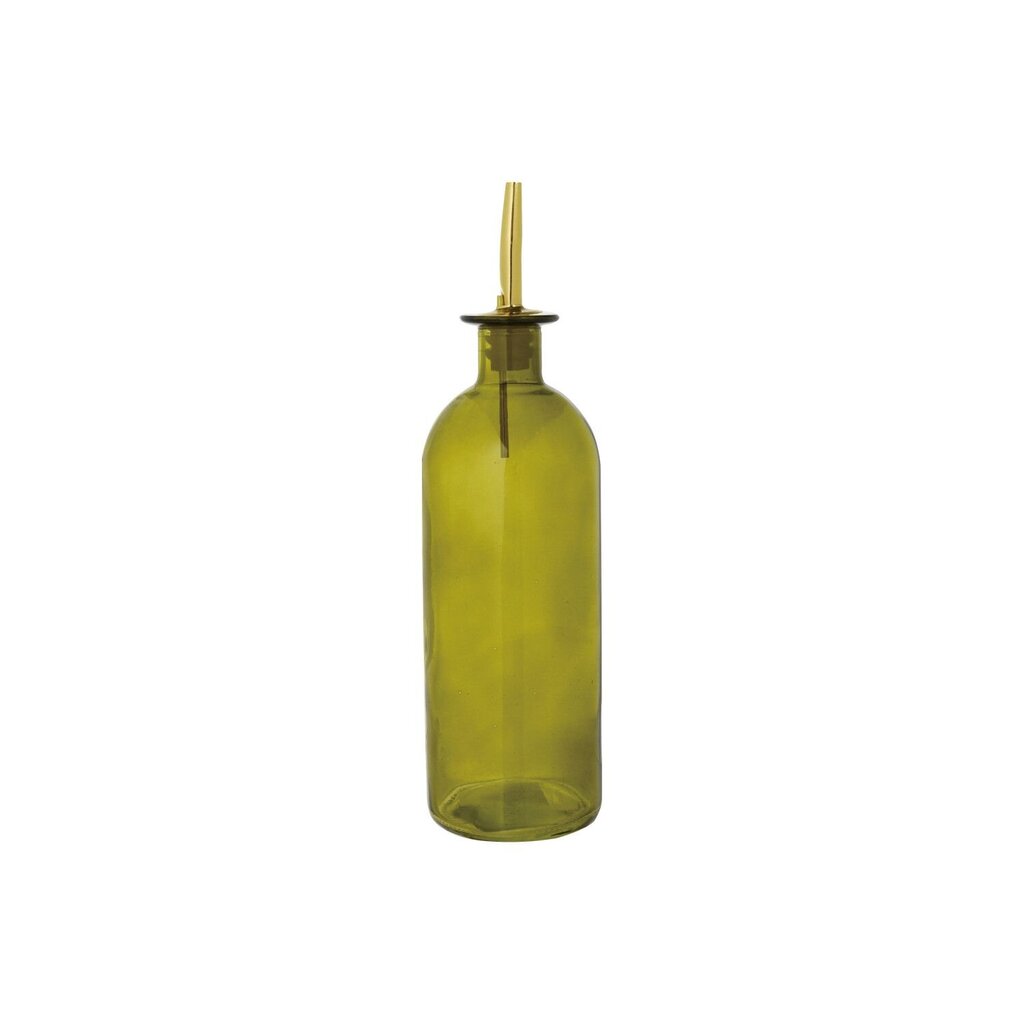 Olive Glass Oil Cruet + Metal Stopper