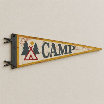Metal Camp Pennant Wall Decor