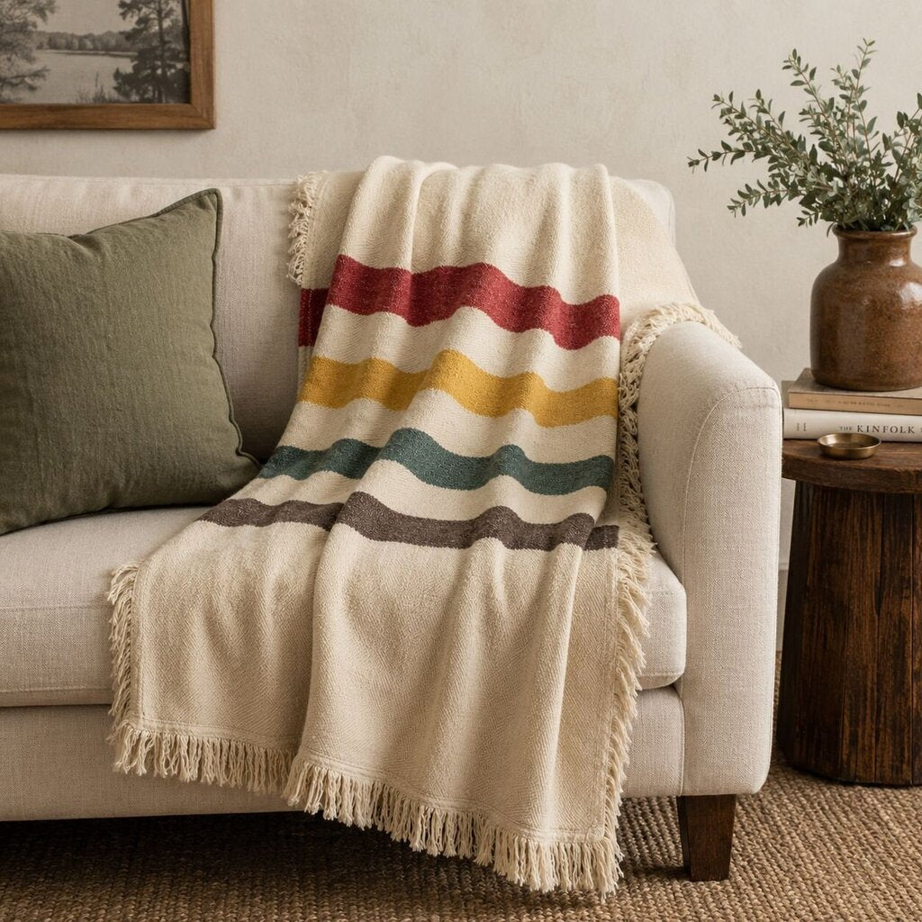 Color Block Stripes Throw