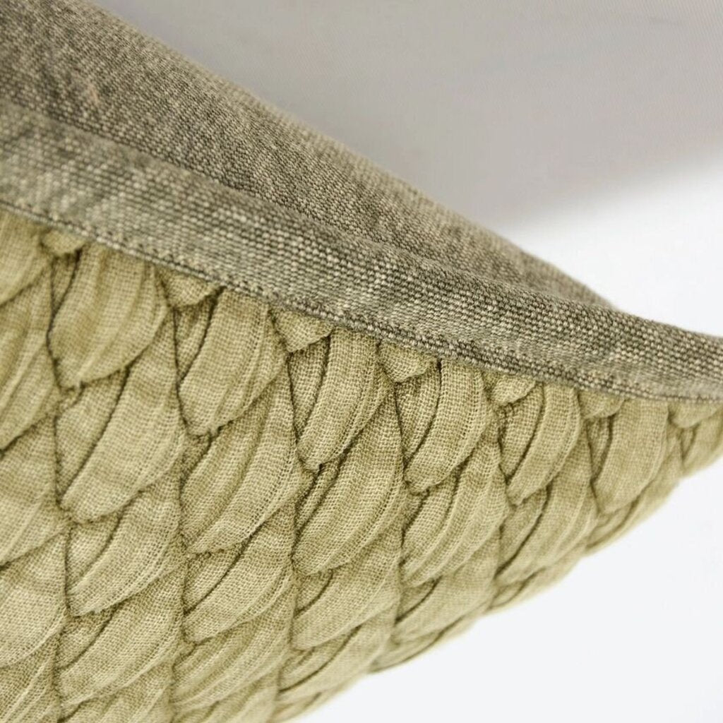 Woven Diamond Green Pillow